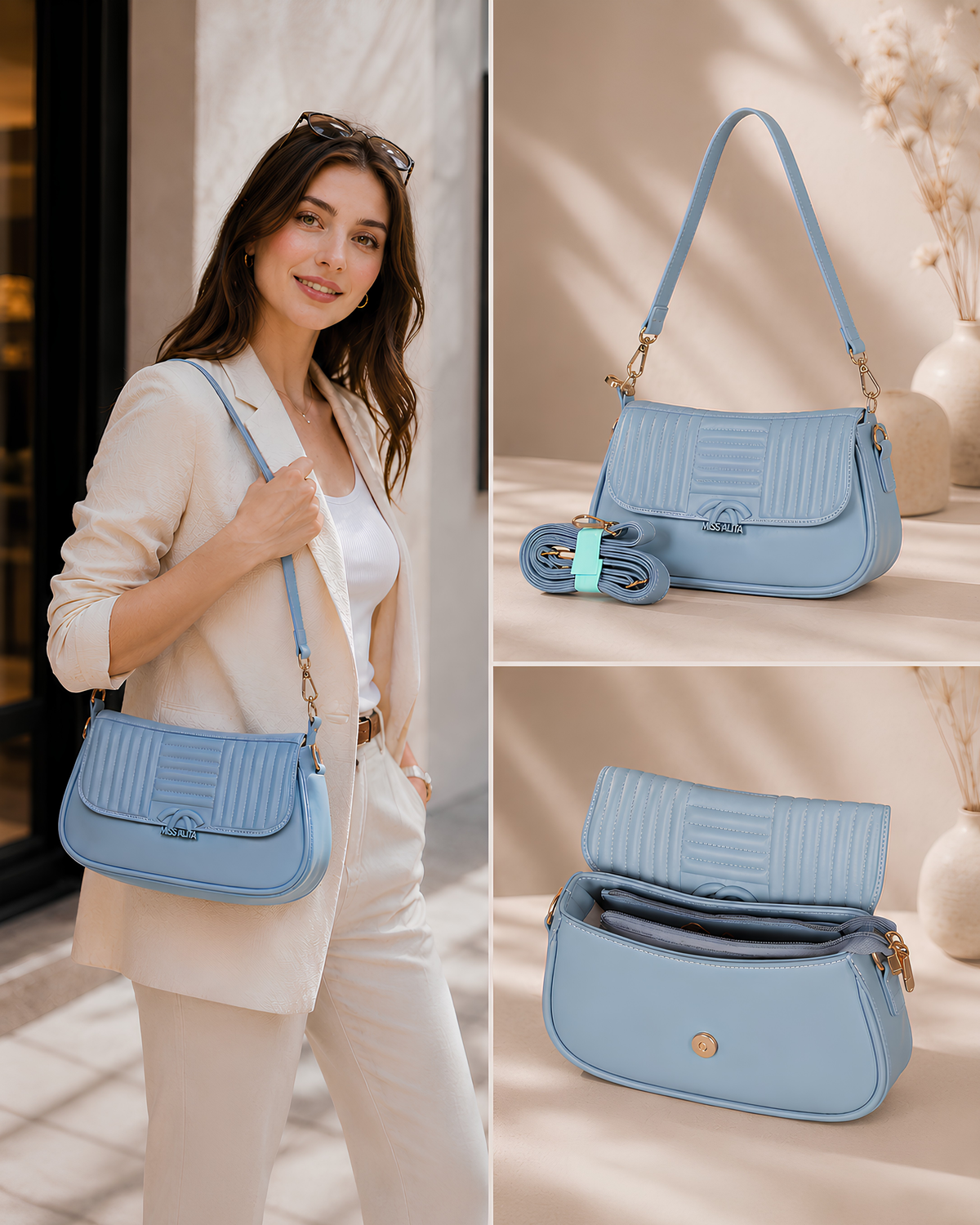 LizzIE Elegant Quilted Shoulder Bag