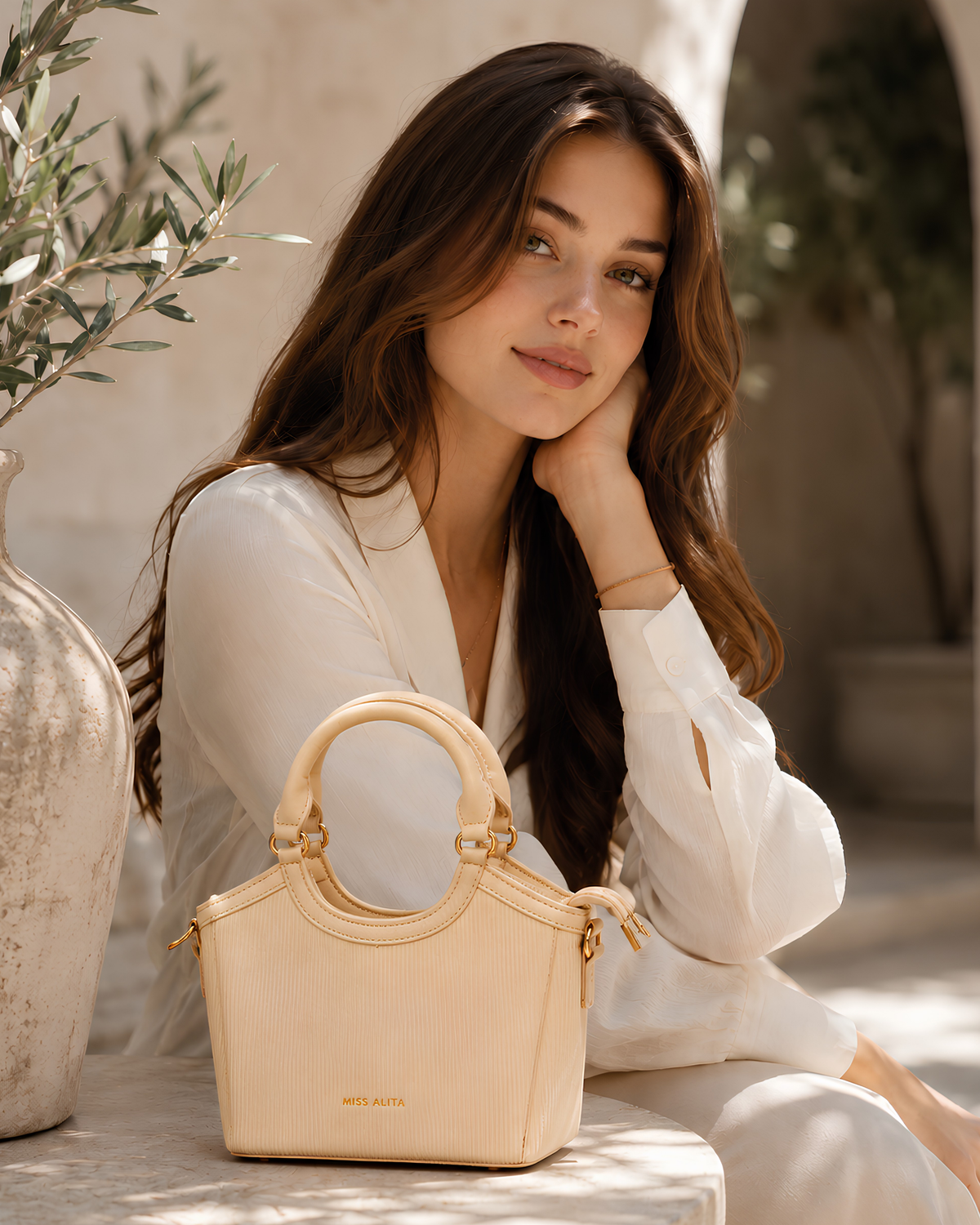 Elara Mini Structured Top-Handle Bag