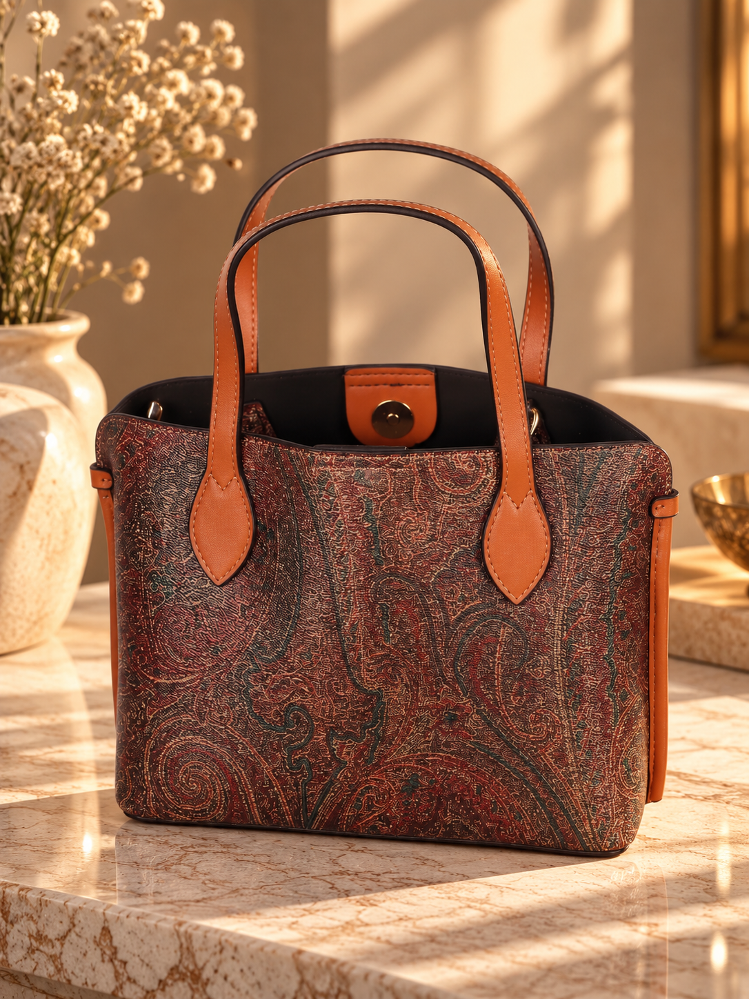 Aurelia Heritage Paisley Structured Tote Bag