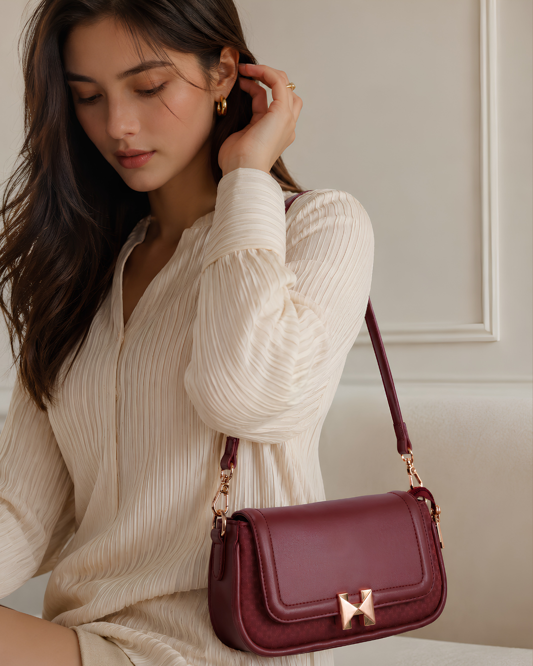 Aurelia Classic Flap Crossbody Shoulder Bag