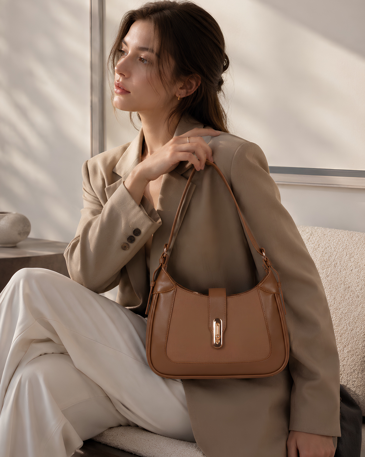 Serena Minimal Hobo Shoulder Bag