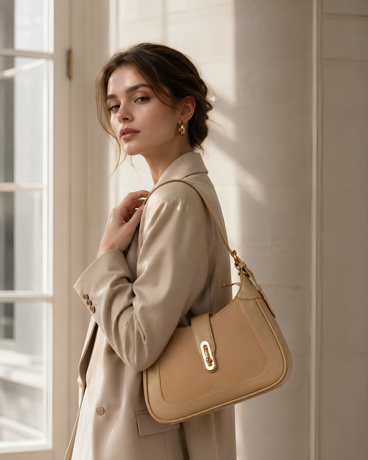 Serena Minimal Hobo Shoulder Bag