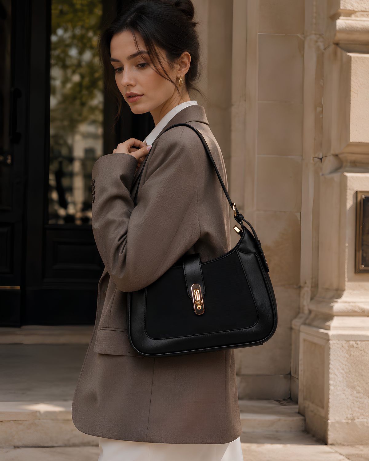 Serena Minimal Hobo Shoulder Bag