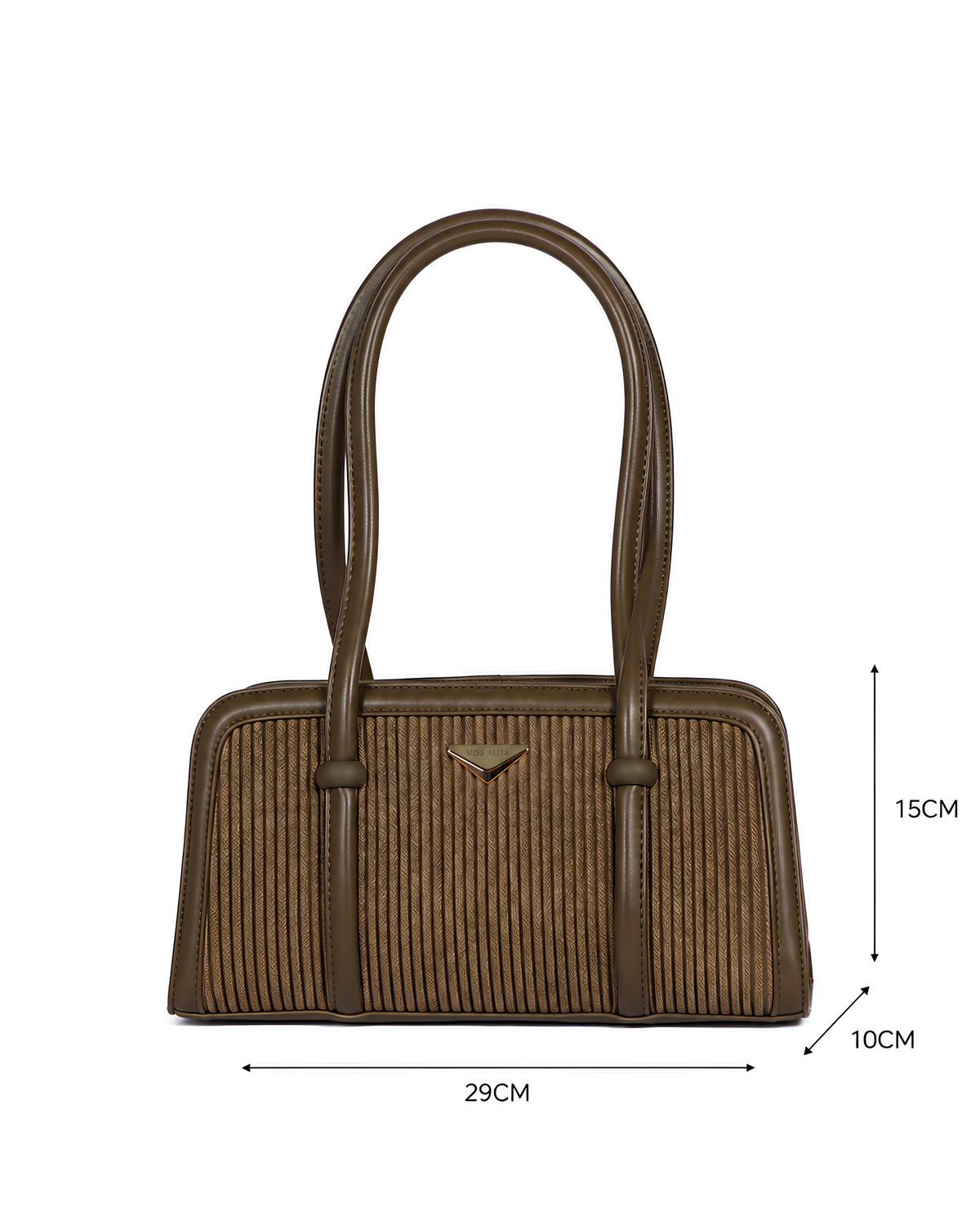 Lunara Vertical Pleated Structured Tote Bag