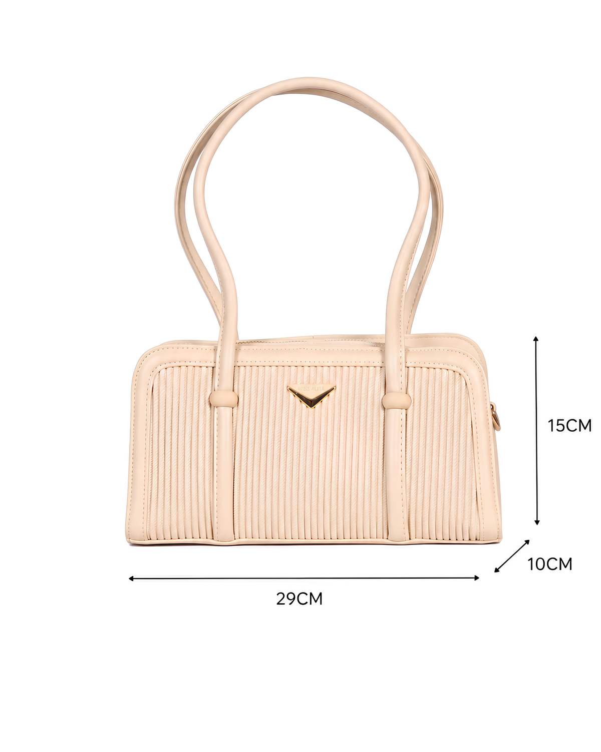 Lunara Vertical Pleated Structured Tote Bag
