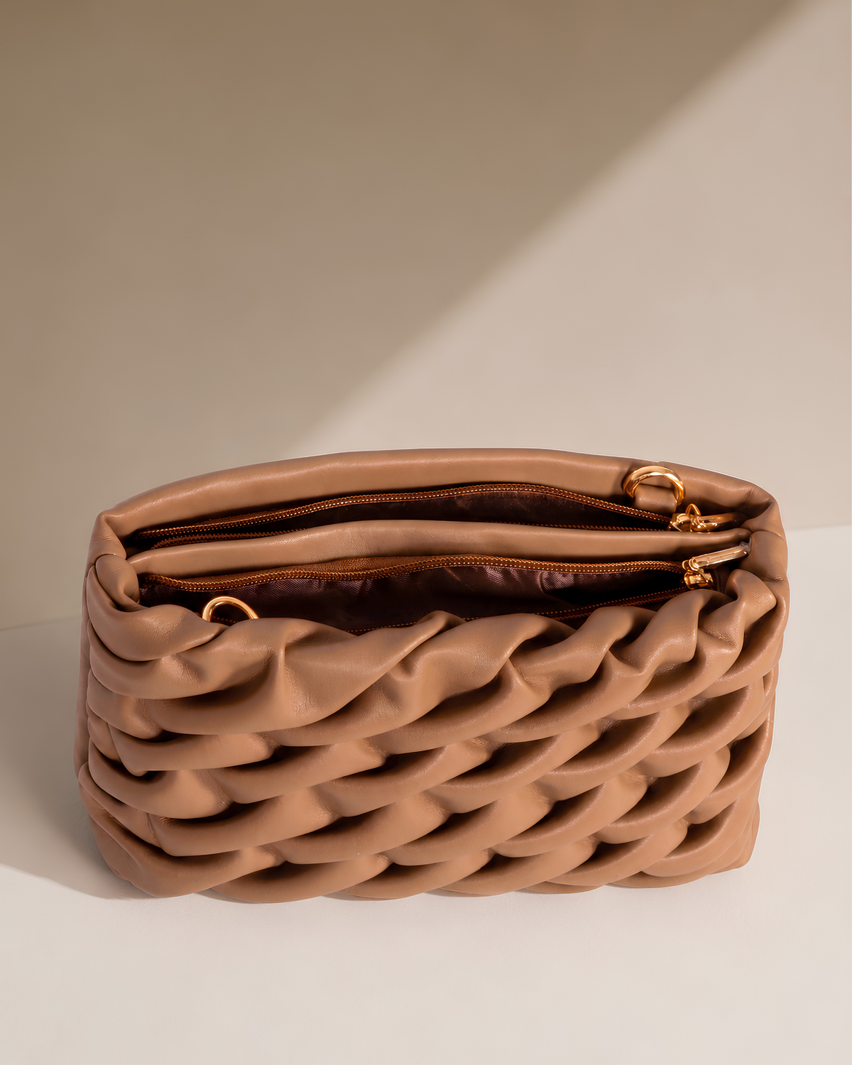 Elara Sculpted Weave Shoulder Bag