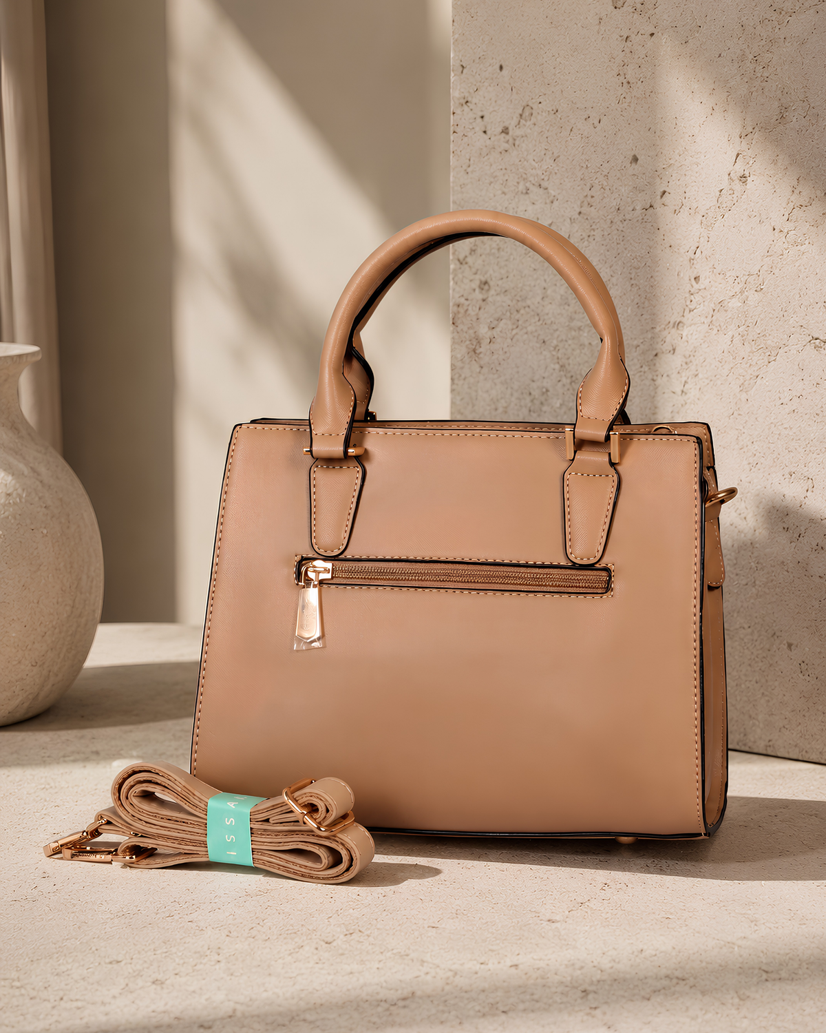 Aria Signature Pattern Structured Tote Bag