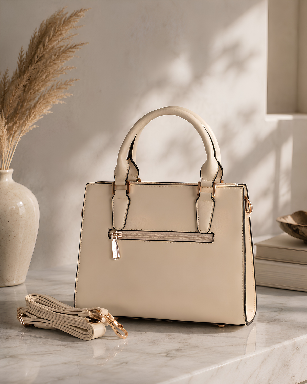 Aria Signature Pattern Structured Tote Bag