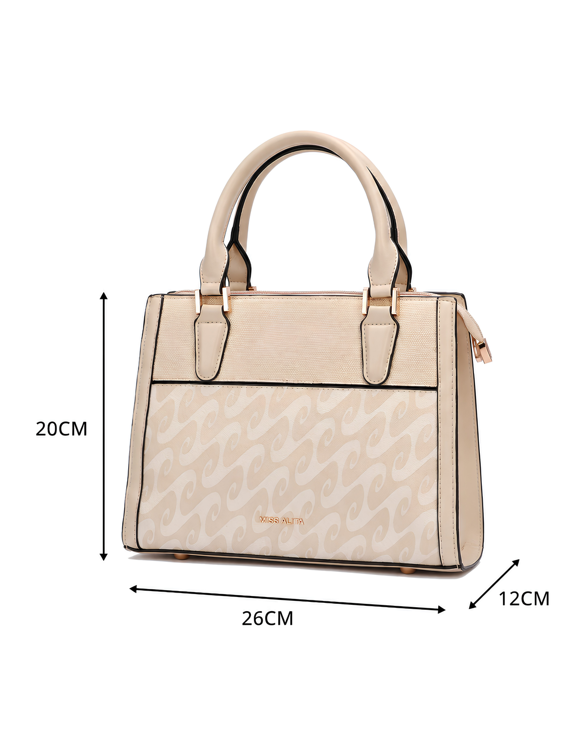 Aria Signature Pattern Structured Tote Bag