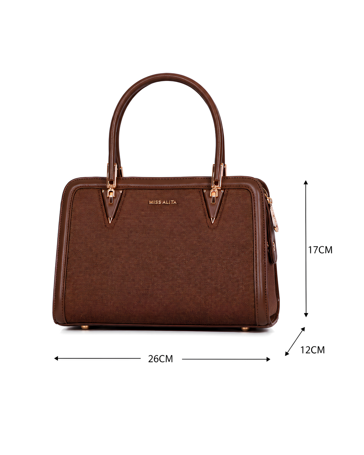 Celeste Refined Front-Zip Structured Handbag