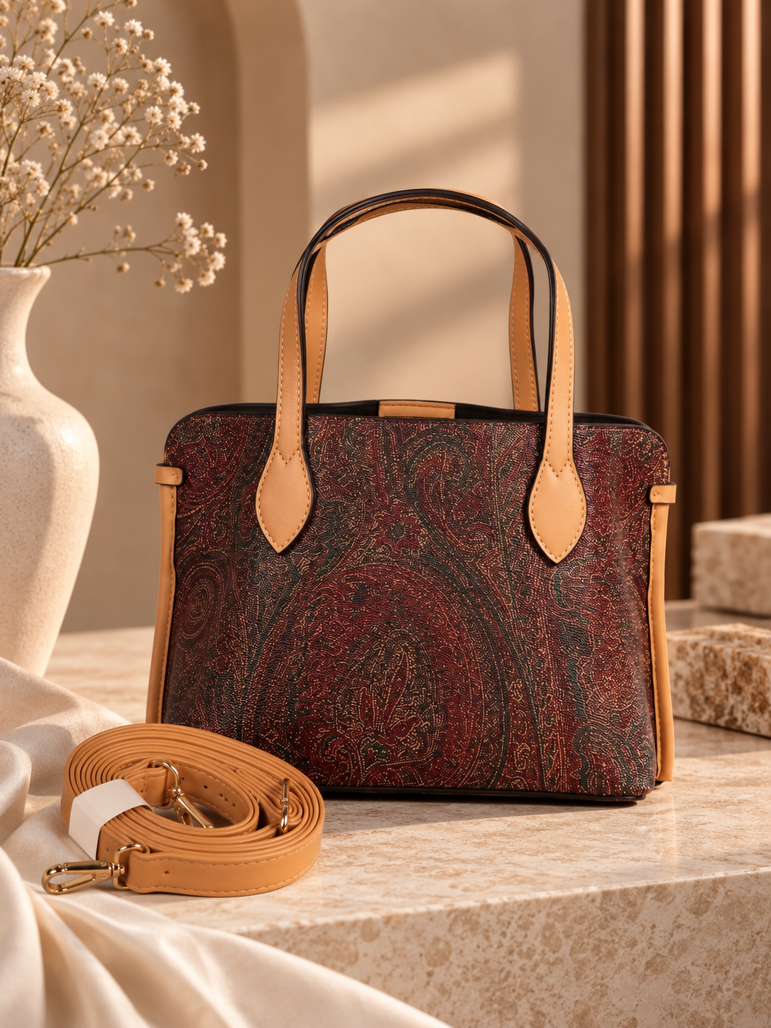 Aurelia Heritage Paisley Structured Tote Bag