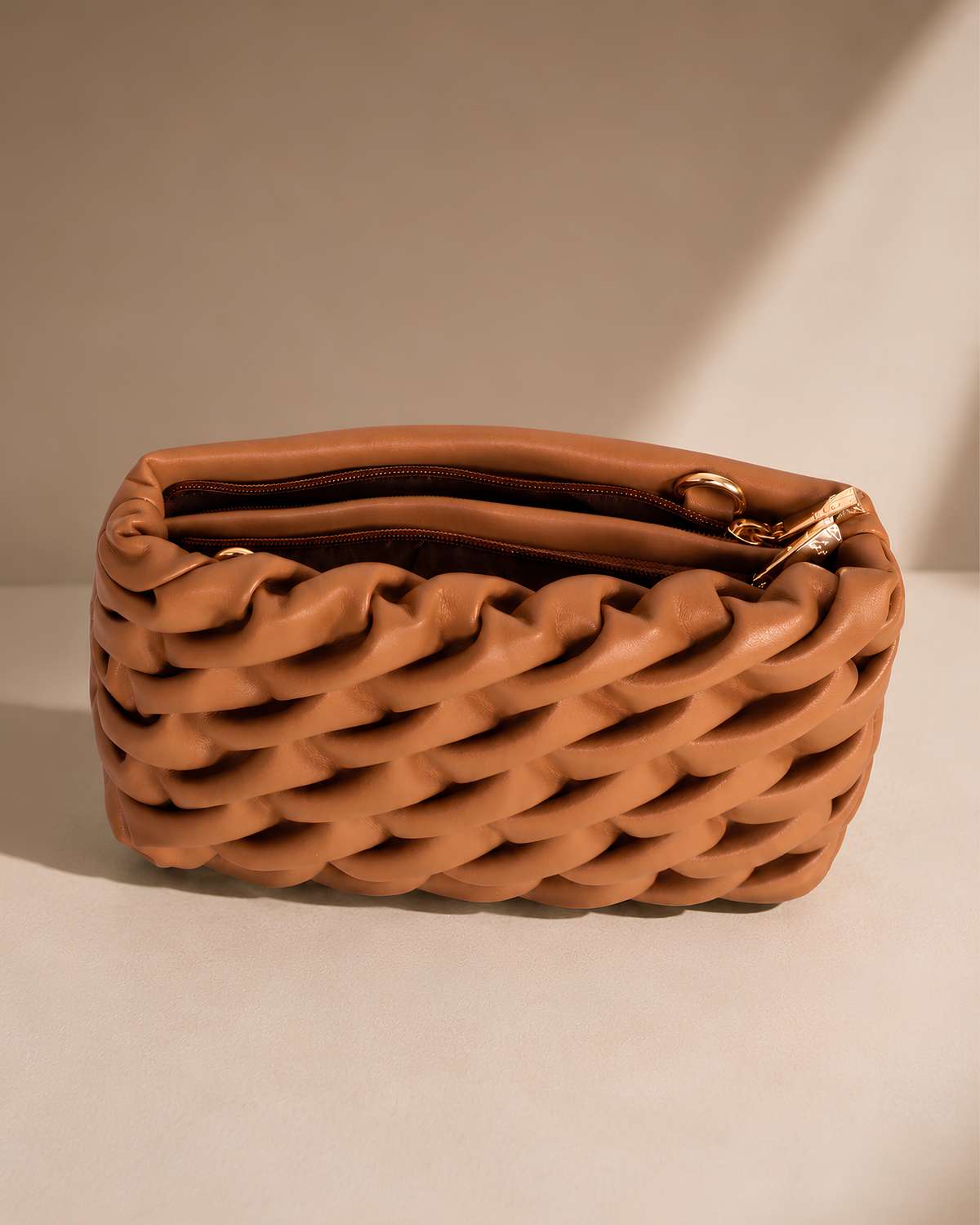 Elara Sculpted Weave Shoulder Bag
