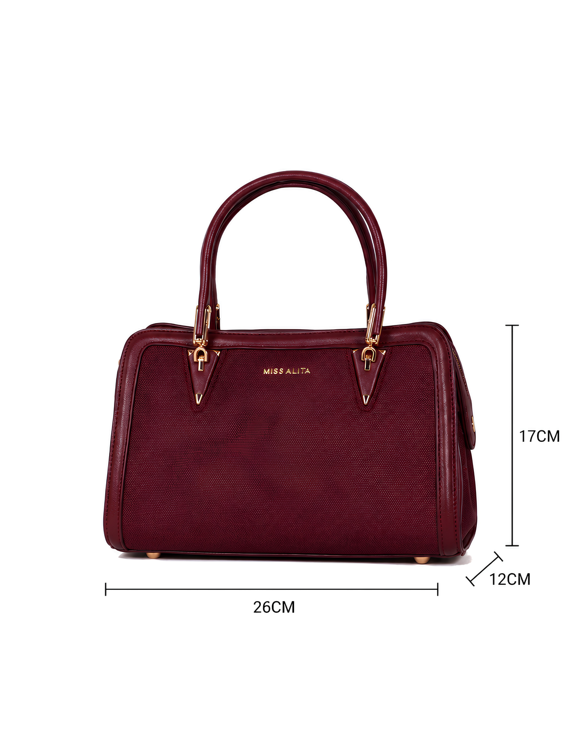 Celeste Refined Front-Zip Structured Handbag