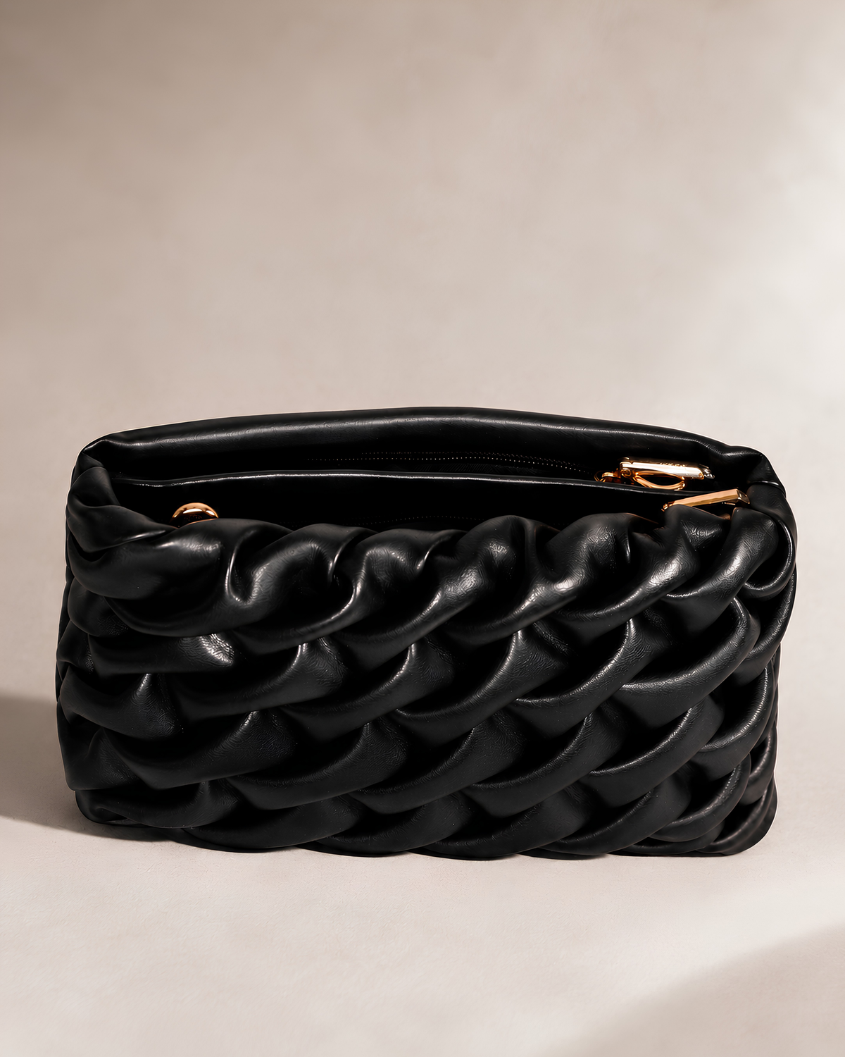 Elara Sculpted Weave Shoulder Bag