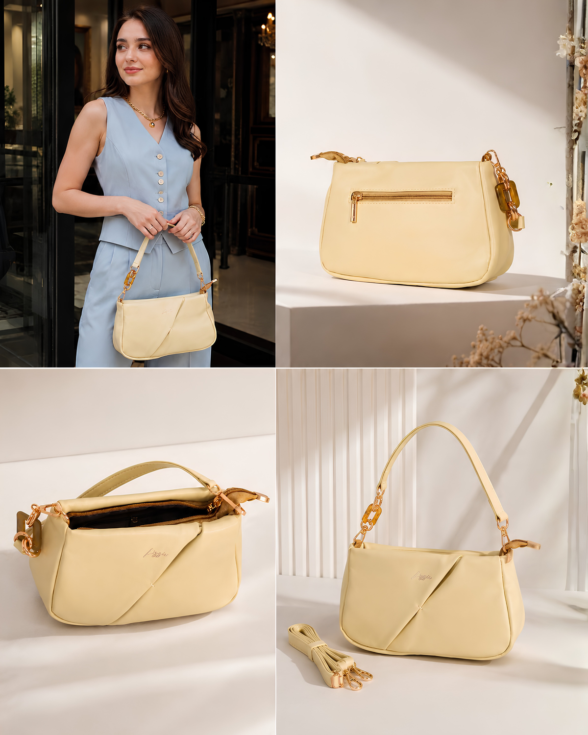 Aveline Sculpted Fold Shoulder Bag